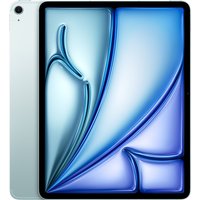 Blue Apple iPad 13-inch Air with Wi-Fi + Cellular, sleek design, black bezel, and rear camera.