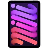 Purple Apple iPad mini Wi-Fi 512GB with sleek design, black bezel, and vibrant display showing abstract purple pattern.