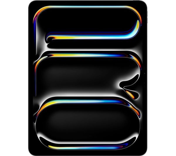 Apple iPad Pro 7th Gen in Space Black, featuring a sleek glass and aluminum design, 13-inch display, Wi-Fi + Cellular capability, and 512GB storage.