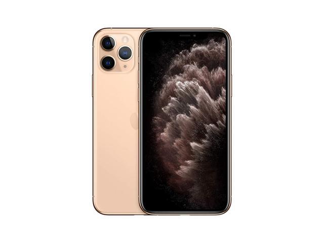 Gold Apple iPhone 11 Pro with a 256GB capacity, featuring a sleek glass back, triple-camera system, and a vibrant display showing a dark abstract wallpaper.
