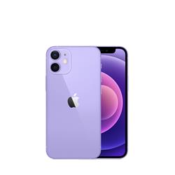 Purple Apple iPhone 12 Mini with a 128GB capacity, featuring a sleek design, dual-camera setup, and vibrant display, shown from both front and back.