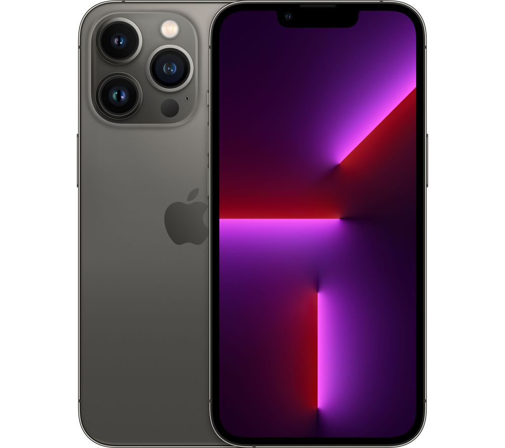 Graphite Apple iPhone 13 Pro with a 256GB capacity, featuring a triple-camera system on the back and a vibrant display with a sleek design.