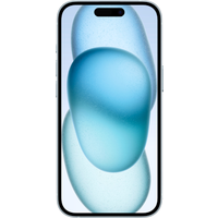 Blue Apple iPhone 15 5G Dual SIM, 128GB, refurbished Grade A, sleek design with edge-to-edge display.