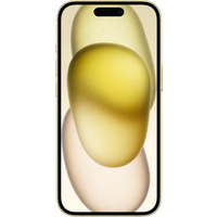 Yellow Apple iPhone 15 5G Dual SIM, 128GB, refurbished Grade A, with sleek design and edge-to-edge display.