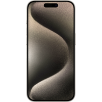 Natural titanium Apple iPhone 15 Pro with dual SIM, sleek design, and edge-to-edge display.