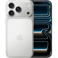Silver Apple iPhone 17 Pro, dual SIM, 512GB, three rear cameras, edge-to-edge display, refurbished Grade A.
