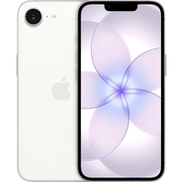 White Apple iPhone 17e Dual SIM, 512GB, sleek design, edge-to-edge display, single rear camera, iconic Apple logo.