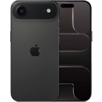 Space Black Apple iPhone Air Dual SIM, 1TB, sleek design, dual cameras, edge-to-edge display, and Apple logo.