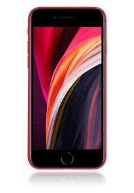 Red Apple iPhone SE 2020 with a 128GB capacity, featuring a sleek design, a home button, and a vibrant display showcasing colorful graphics.