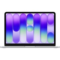 Silver Apple MacBook Neo 13-inch with thin bezel, A18 Pro, 8GB RAM, 512GB SSD, displaying colorful abstract screen.
