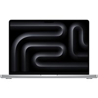 Silver Apple MacBook Pro 14-inch with M5 Chip, 32GB RAM, 1TB SSD, sleek design, black keyboard, and large trackpad.