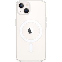 Transparent Apple mobile phone case with circular MagSafe design, fits 15.5 cm (6.1") devices, clear with Apple logo.