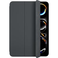 Black Apple Smart Folio for iPad Pro 11-inch, sleek design with tri-fold cover partially open, revealing screen.