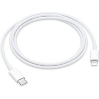 White Apple USB-C to Lightning cable, 1 meter long, with sleek connectors on both ends.