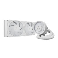 White ARCTIC Liquid Freezer III Pro 240 A-RGB CPU cooler with dual fans and braided tubing.