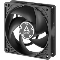 Black ARCTIC P9 PWM PST 92 mm fan with five curved blades and cable splitter, featuring a central logo.