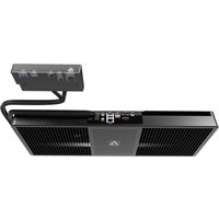 Black ARCTIC Senza 5700G Under Desk PC with sleek design, vented sides, and attached control box with cables.