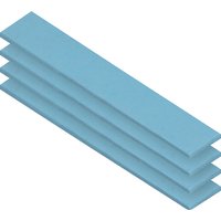 Blue ARCTIC TP-3 thermal pad, rectangular, 120 x 20 mm, stacked layers, smooth surface.