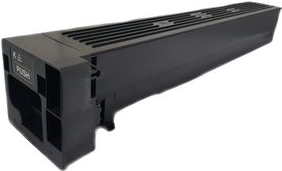 Black toner cartridge with a sleek design, featuring a ribbed top and labeled "K40024OW," compatible with various printers, made of durable plastic material.