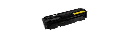 Yellow toner cartridge by Armor, model W2032A, featuring a sleek black plastic casing with a prominent yellow label for easy identification.