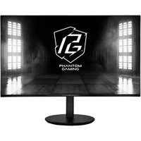 Black ASRock PG27FFS2E 27" Full HD LED monitor with thin bezels and central stand, displaying Phantom Gaming logo.