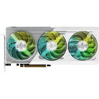 ASRock Steel Legend RX 9070 XT graphics card with silver casing, three RGB fans, and PCIe connector.