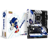 ASRock Z790 PG SONIC motherboard, black with blue accents, Sonic the Hedgehog graphics, LGA 1700 ATX form factor.