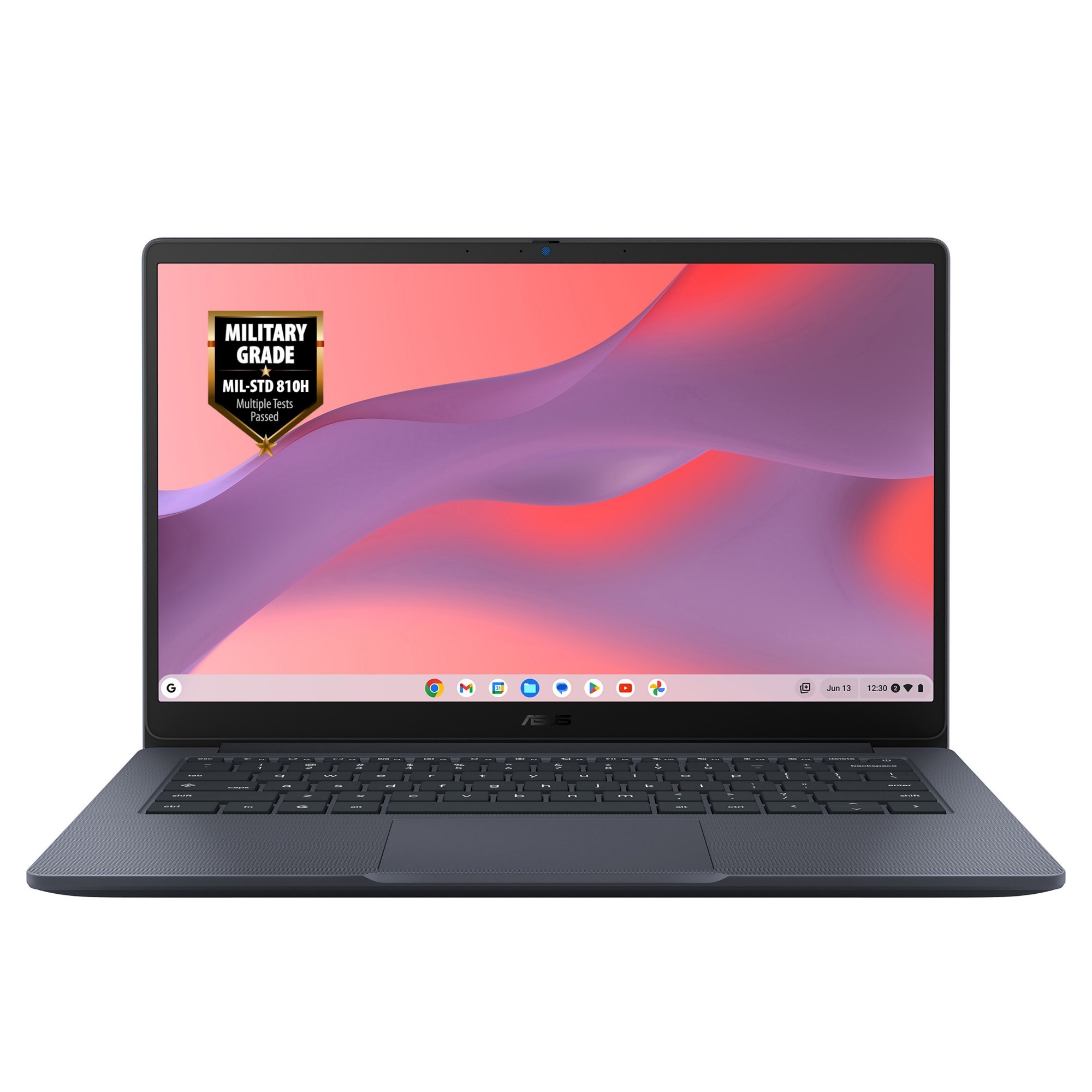 ASUS Chromebook CB1405CTA-S60654 features a sleek blue design, 14" Full HD display, 8 GB LPDDR5 RAM, 64 GB eMMC storage, and Wi-Fi 6 support, ideal for everyday use.