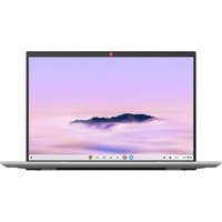 ASUS ExpertBook CB54 Chromebook Plus with sleek silver design, thin bezels, and a vibrant display showing a cloud scene.