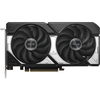 Black ASUS Dual RTX 5060 Ti graphics card with dual fans and silver accents, featuring 16 GB GDDR7 memory.