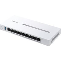 White ASUS ExpertWiFi EBG19P wired router with Gigabit Ethernet ports, sleek rectangular design, and vented sides.