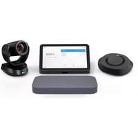 ASUS video conferencing system with black camera, 10" touchscreen, sleek speaker, and rectangular hub.