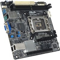 ASUS P13R-I mini ITX motherboard with Intel C262 LGA 1700 socket, multiple ports, and black heatsinks.