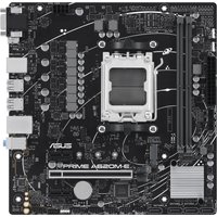 ASUS PRIME A620M-E-CSM micro ATX motherboard, black with silver heatsinks, multiple slots, and socket AM5.