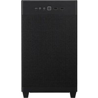 Black ASUS PRIME AP201 MicroATX Mini Tower with mesh front panel, USB ports, and power button on top.