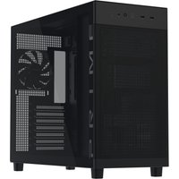 Black ASUS PRIME AP303 TG computer case with mesh front panel, side ventilation, and top I/O ports.