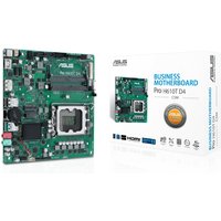 ASUS Pro H610T D4-CSM mini ITX motherboard with green circuit board, LGA 1700 socket, and multiple ports.