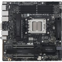ASUS PRO WS B850M-ACE SE micro ATX motherboard, black with multiple slots and ports, AM5 socket centered.
