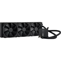 Black ASUS ProArt LC 420 liquid cooler with triple 14 cm fans and ribbed tubing for processors.