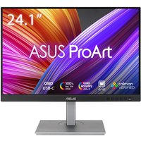 Black ASUS ProArt PA248CNV monitor, 24.1" screen, 1920x1200 resolution, slim bezels, sturdy rectangular stand.