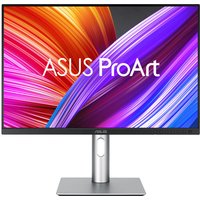 ASUS ProArt PA248CRV monitor, 24.1" WUXGA, black frame, silver stand, vibrant display with colorful abstract background