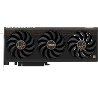 Black ASUS ProArt RTX 5080 graphics card with three cooling fans and gold accents.