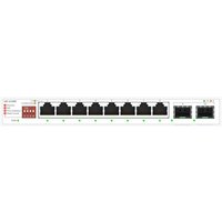 White ASUS QG-U1080 unmanaged Ethernet switch with eight black ports and two additional ports on the right.
