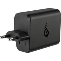 Black ASUS ROG 100W Gaming Charger Dock with two-prong plug and ROG logo on side.