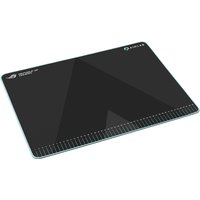 Black ASUS ROG Hone Ace Aim Lab Edition gaming mouse pad with subtle geometric design and white logo in corner.