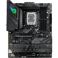ASUS ROG STRIX B860-F GAMING WIFI motherboard, black ATX with RGB lighting, multiple slots, and socket V1.
