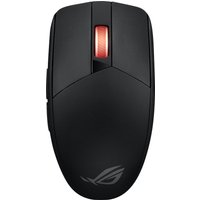 Black ASUS ROG Strix Impact III wireless gaming mouse with red scroll wheel and ambidextrous design.