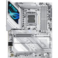 ASUS ROG STRIX X870E-A Gaming motherboard, silver and white design, WiFi 7, ATX form, AMD X870E Socket AM5.