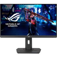 Black ASUS ROG Strix XG259QNS monitor, 24.5" Full HD LCD, slim bezels, Republic of Gamers logo, futuristic game display.