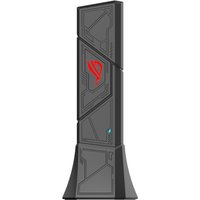 Black ASUS ROG USB-BE92 Wifi 7 BE6500 adapter with red logo, angular design, and triangular base.